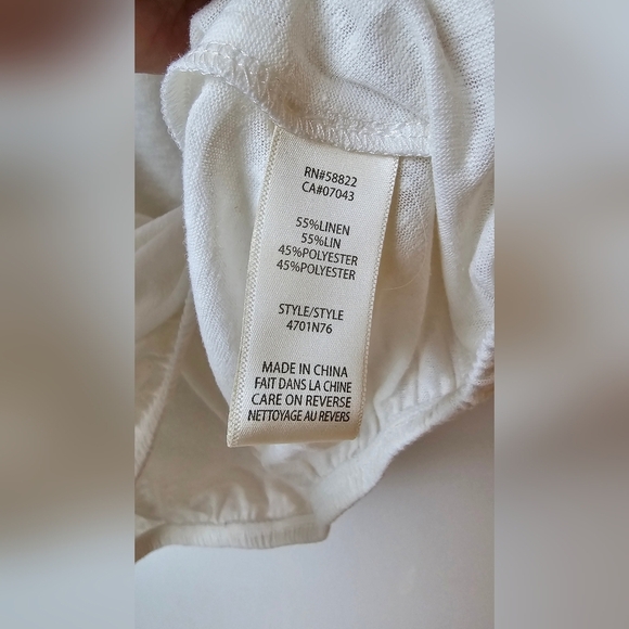 Max Studio London Cream Ivory Sleeveless Top Blouse Relaxed Fit Elastic Band L - Picture 8 of 9